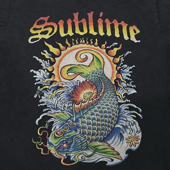 Sublime gold fish black distressed t shirt size medium - Picture 2 of 5